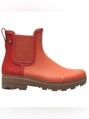 Bogs Burnt Orange Holly Chelsea Rain Ankle Boots Women’s size 6